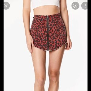 LF Carmar red cheetah skirt